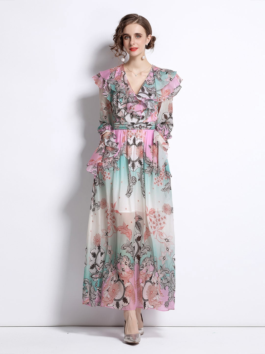 

JC Collection Women Multicoloured Floral Maxi Dress, Multi