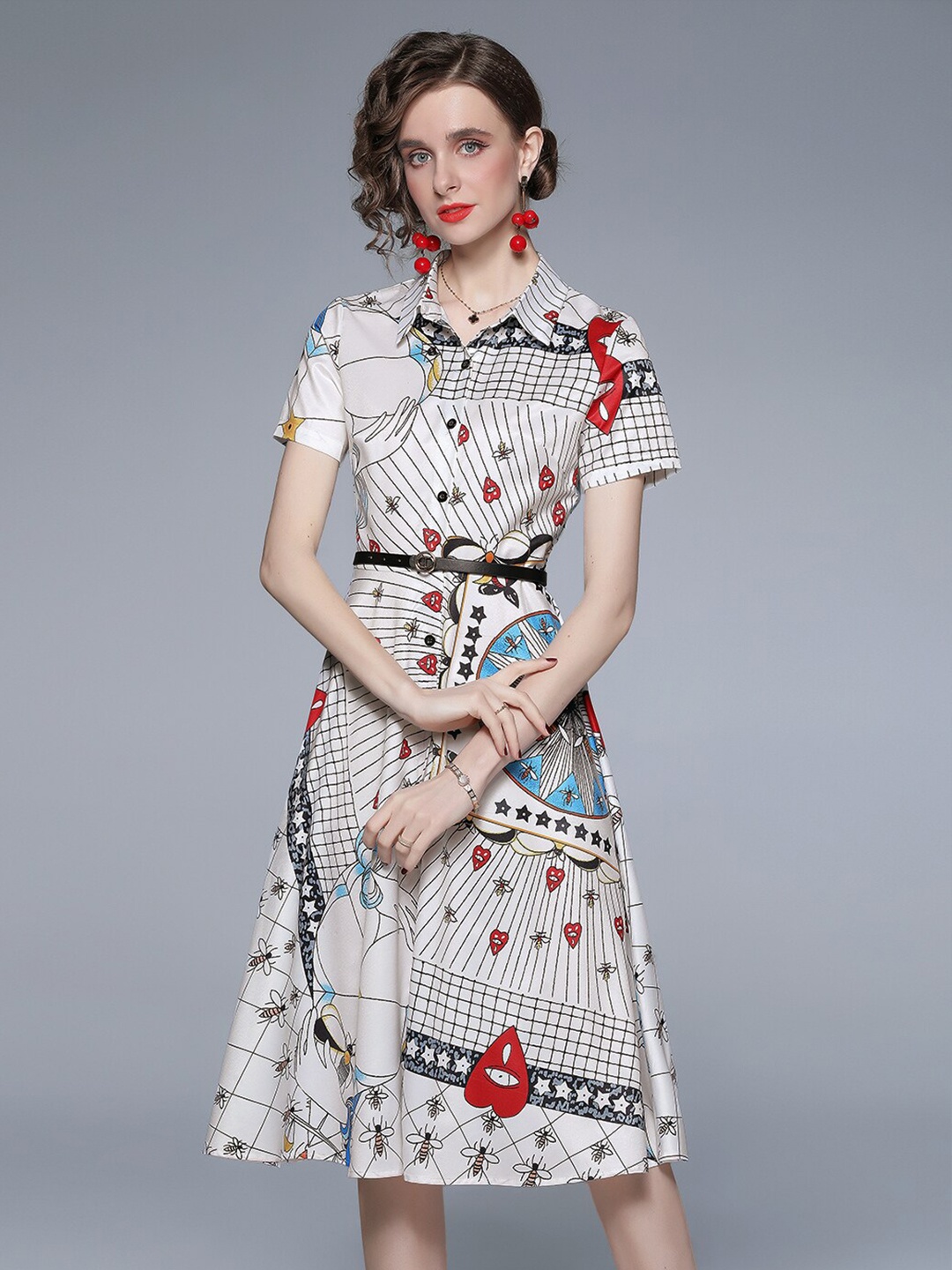 

JC Collection White Shirt Midi Dress