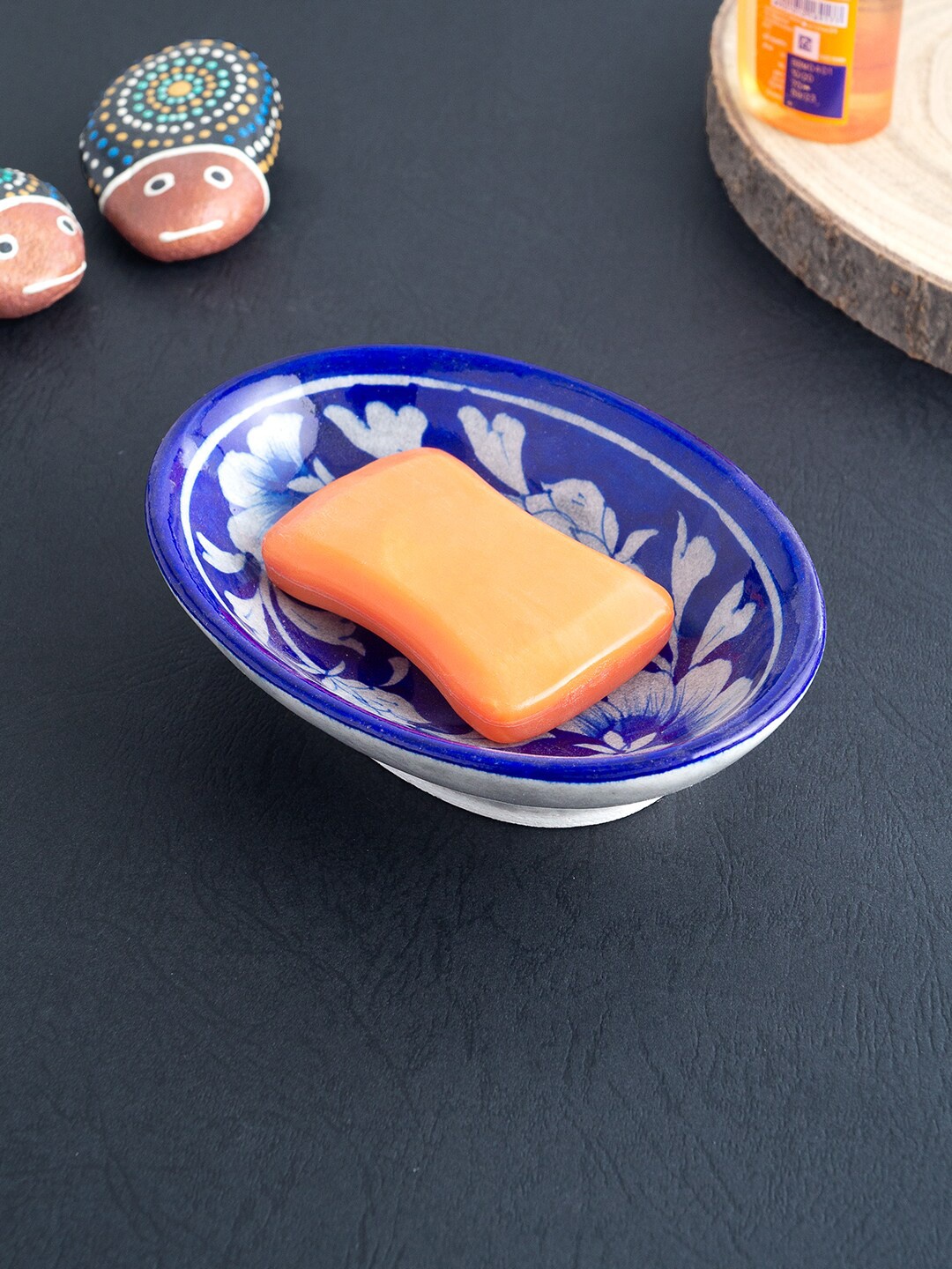 

Golden Peacock Navy Blue & White Handmade Soap Dish Bathroom Accessories