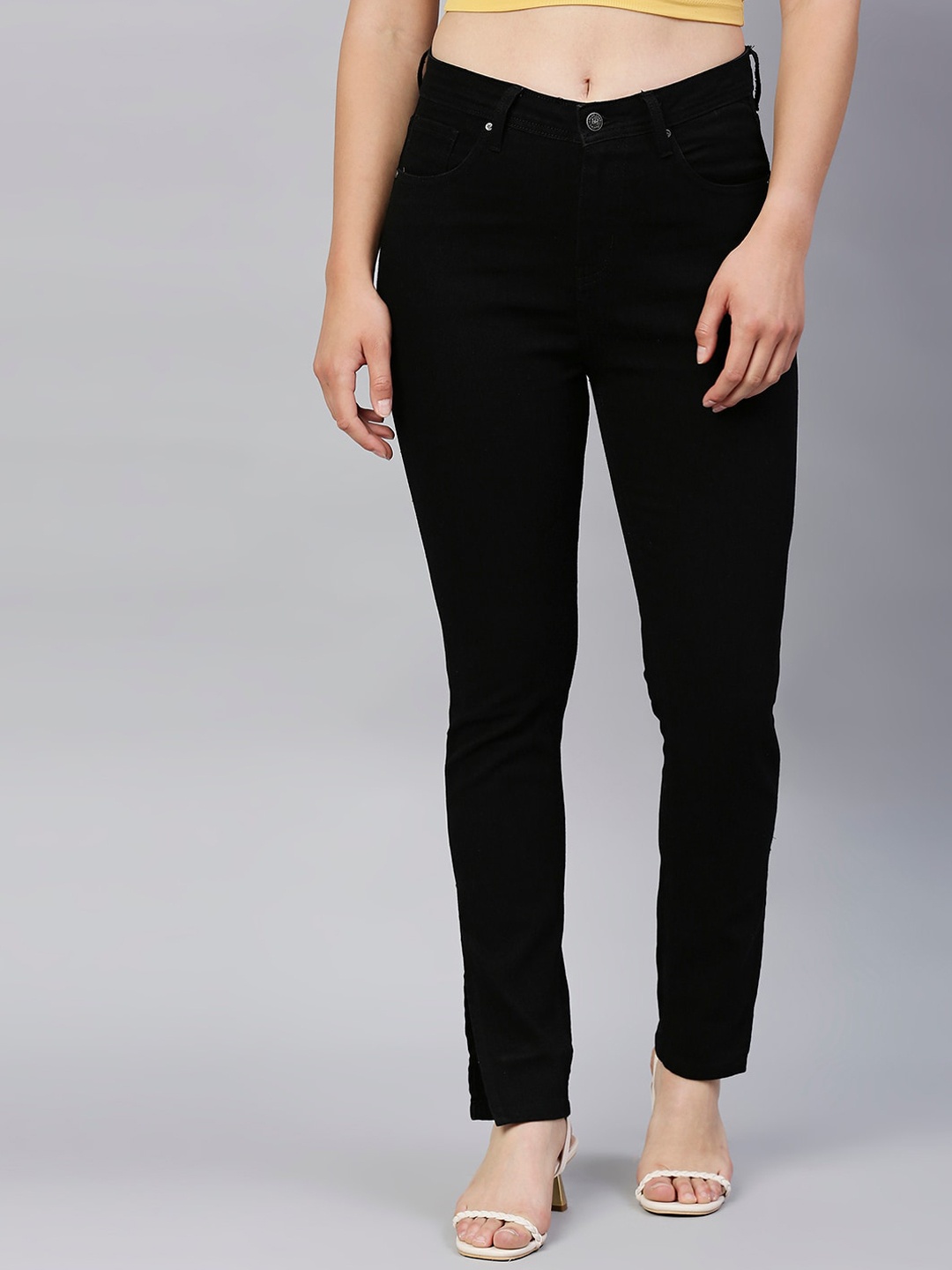 

High Star Women Black Slim Fit High-Rise Stretchable Jeans