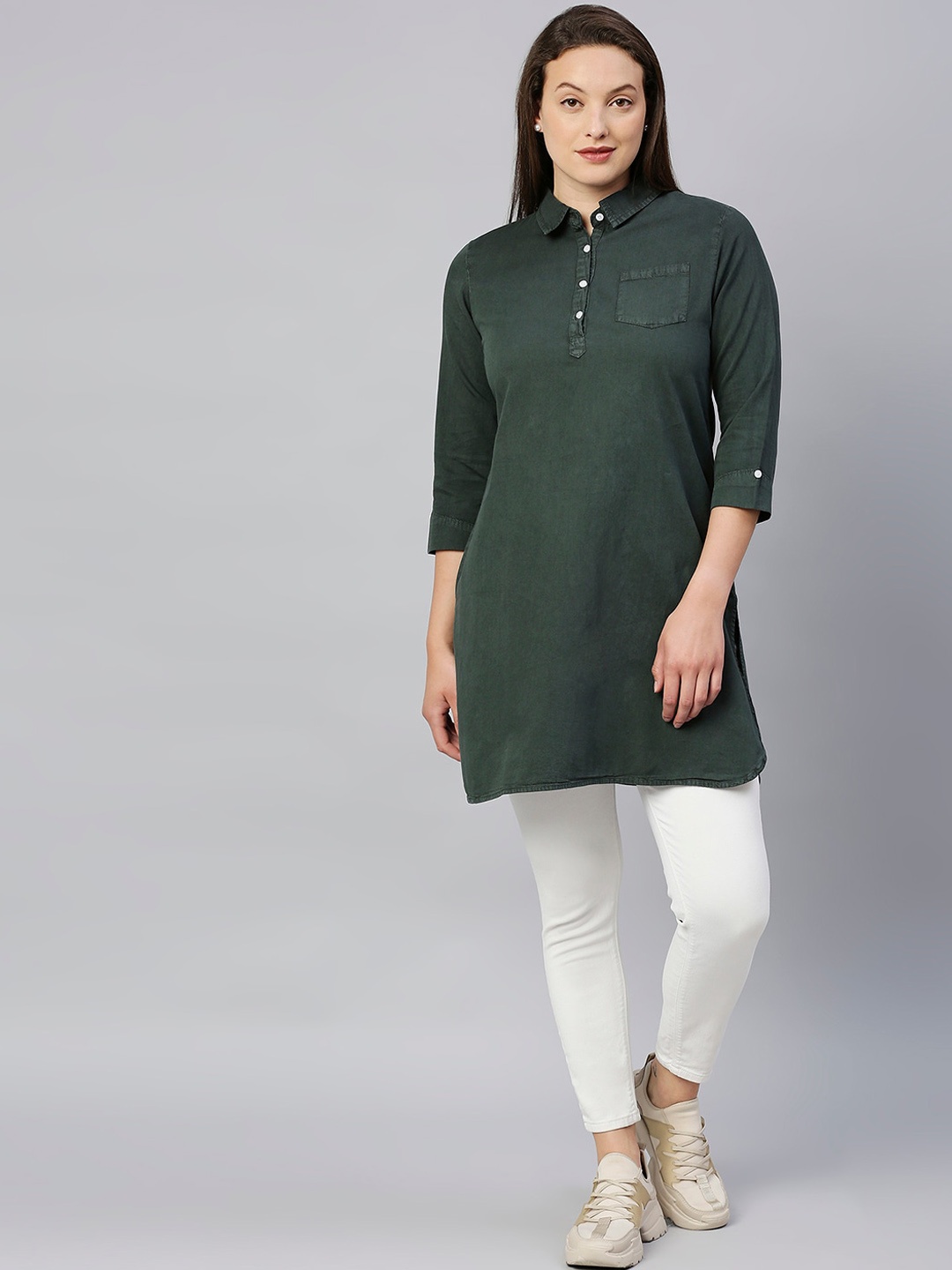 

High Star Women Green Pathani Kurta