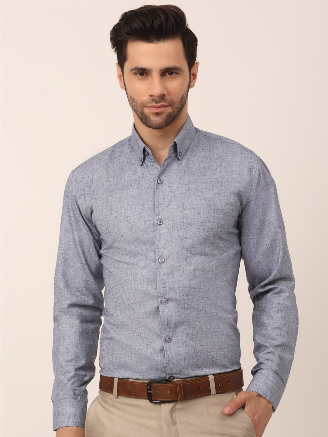 

JAINISH Men Grey Standard Cotton Formal Shirt