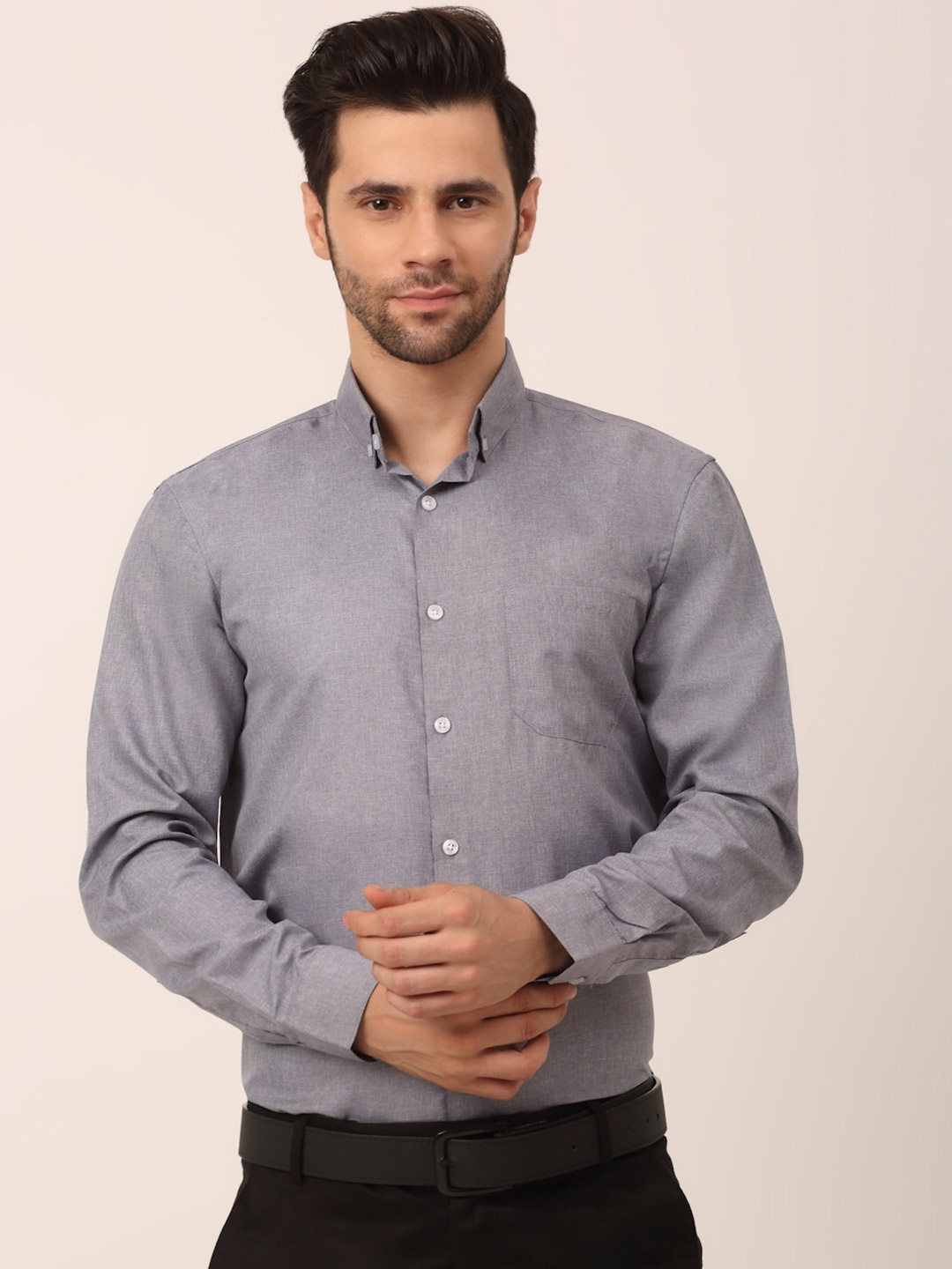 

JAINISH Men Grey Standard Cotton Formal Shirt