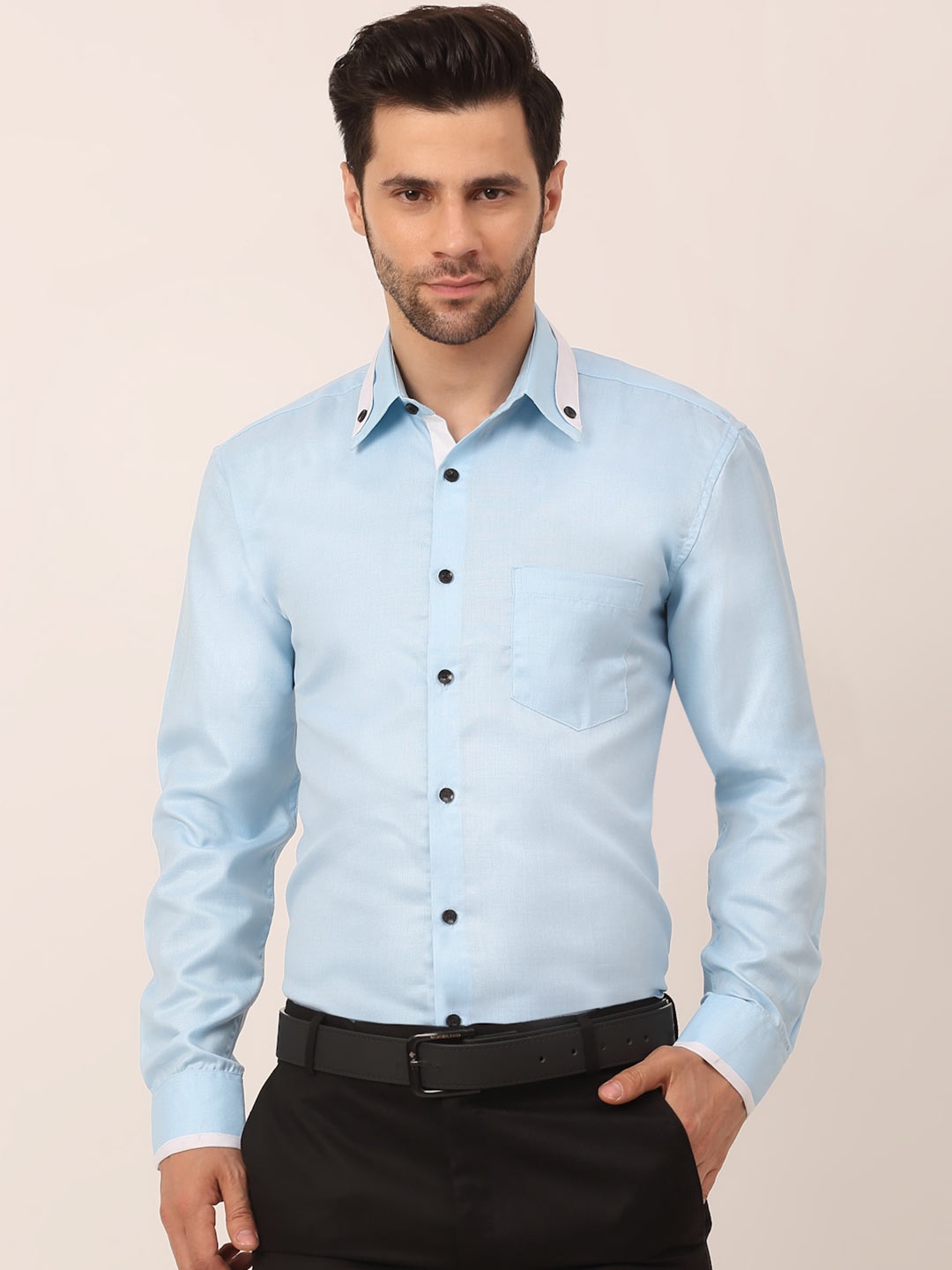 

JAINISH Men Blue Standard Formal Shirt