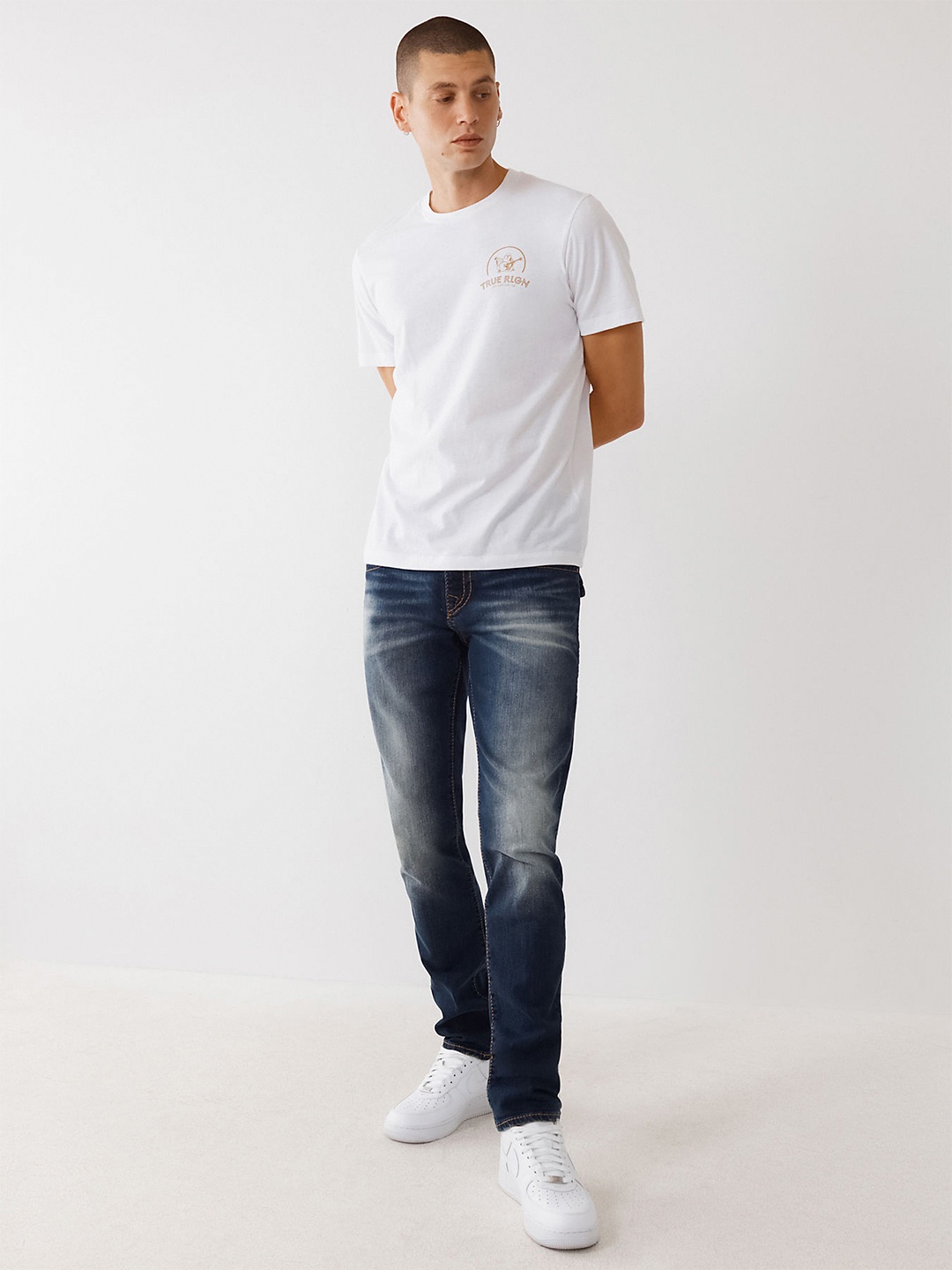 

True Religion Men Blue Slim Fit Heavy Fade Jeans