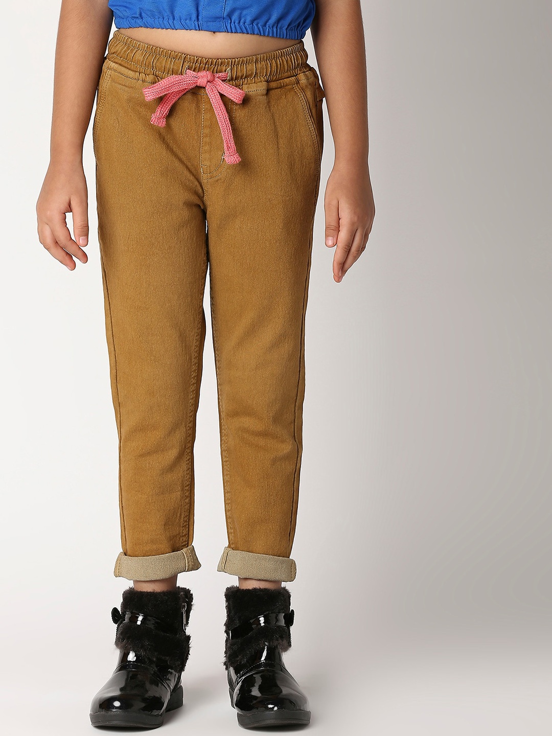 

High Star Kids Girls Khaki Jogger Stretchable Jeans