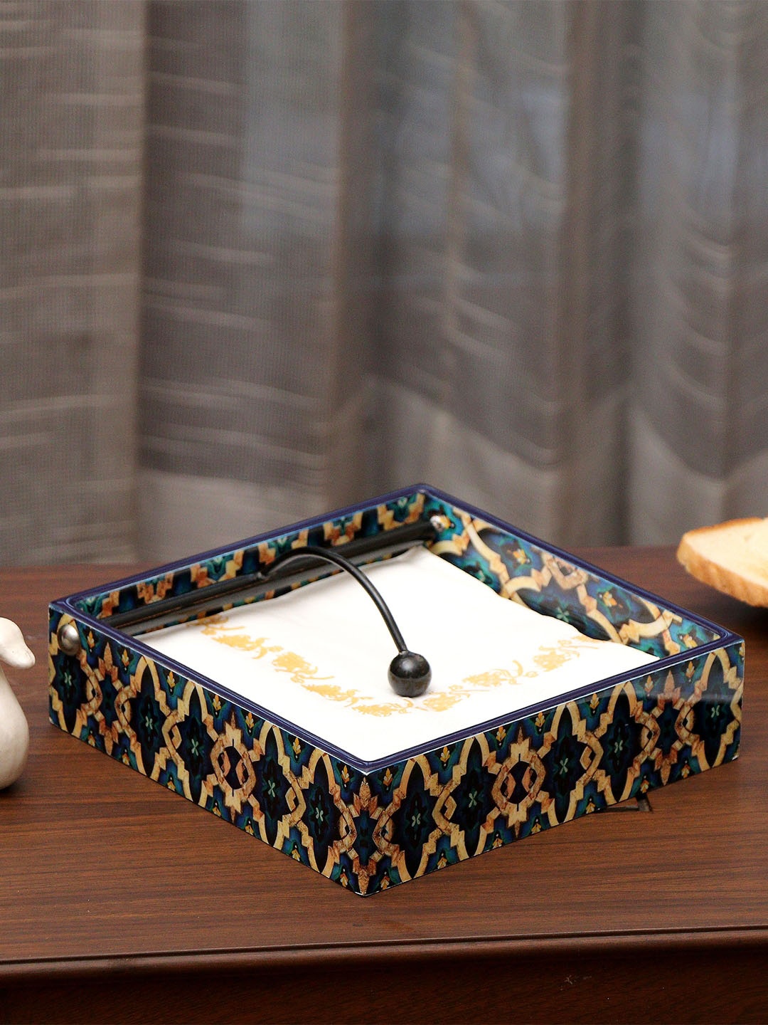 

DULI Blue & Brown Handmade Tissues and Napkin Holder