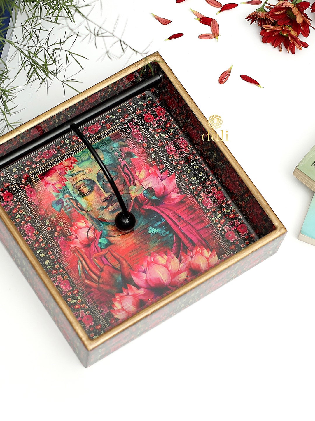 

DULI Black & Red Printed Napkin Holder