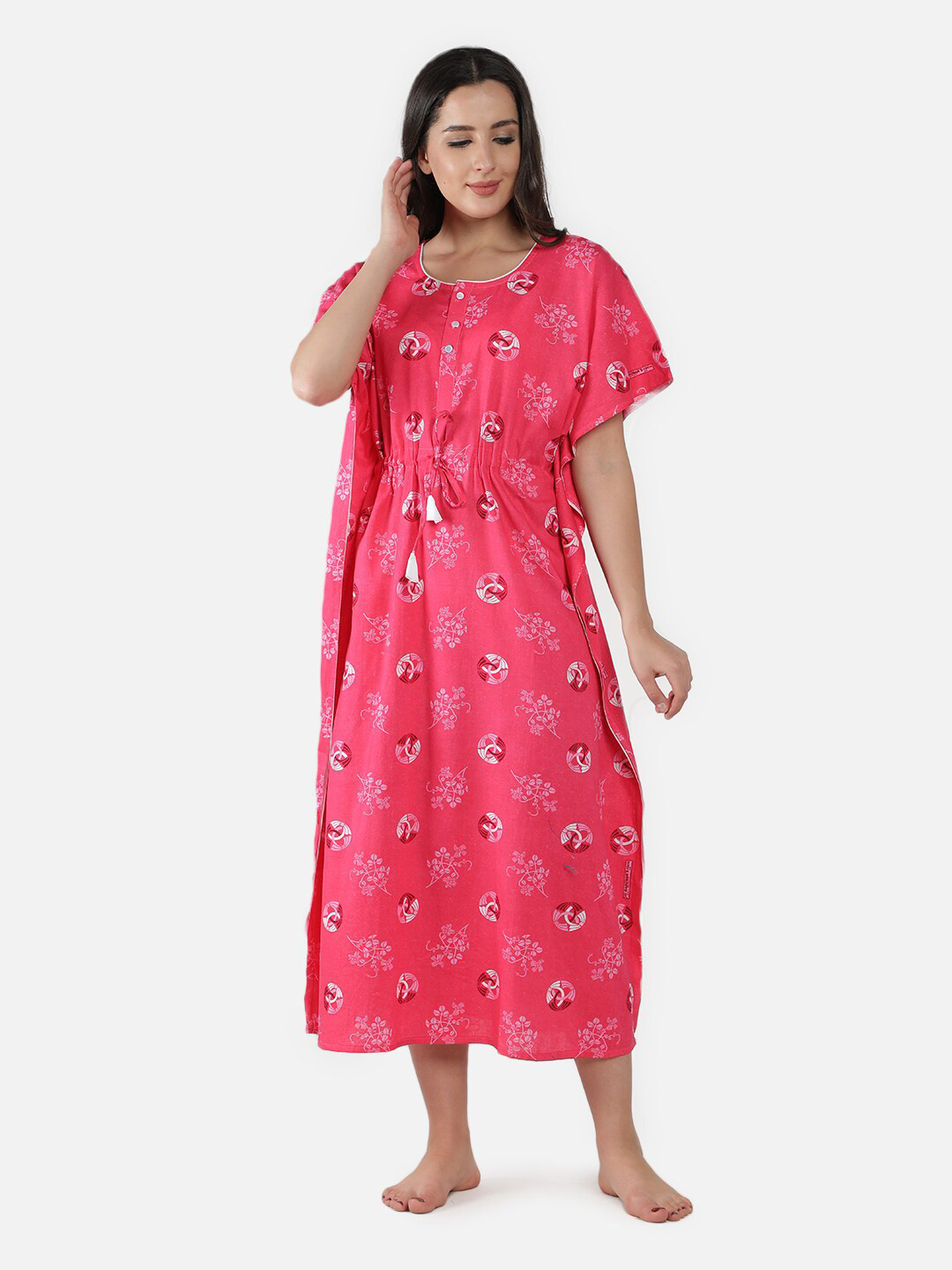 

LacyLook Pink Printed Maxi Nightdress