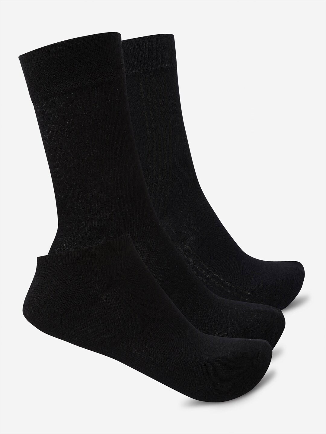 Smarty Pants Unisex Pack Of 3 Black Solid Cotton Socks