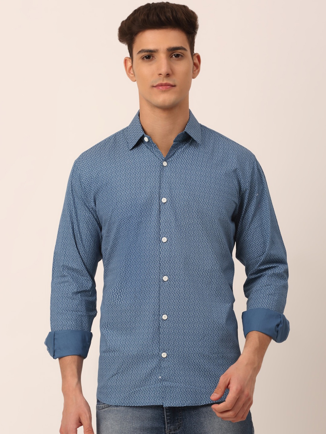 

JAINISH Men Blue Standard Printed Casual Shirt