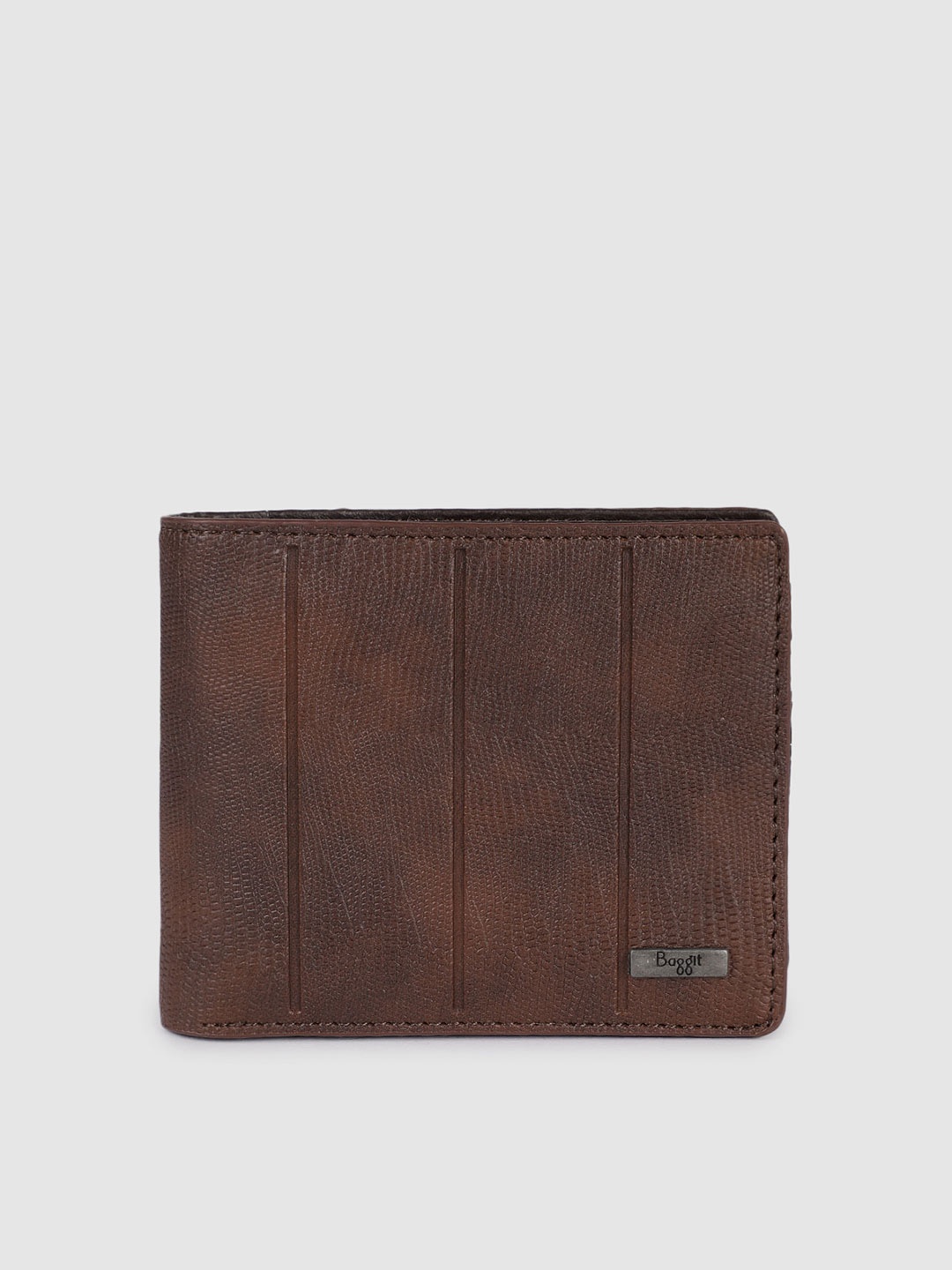 

Baggit Men Brown Textured Two Fold Wallet