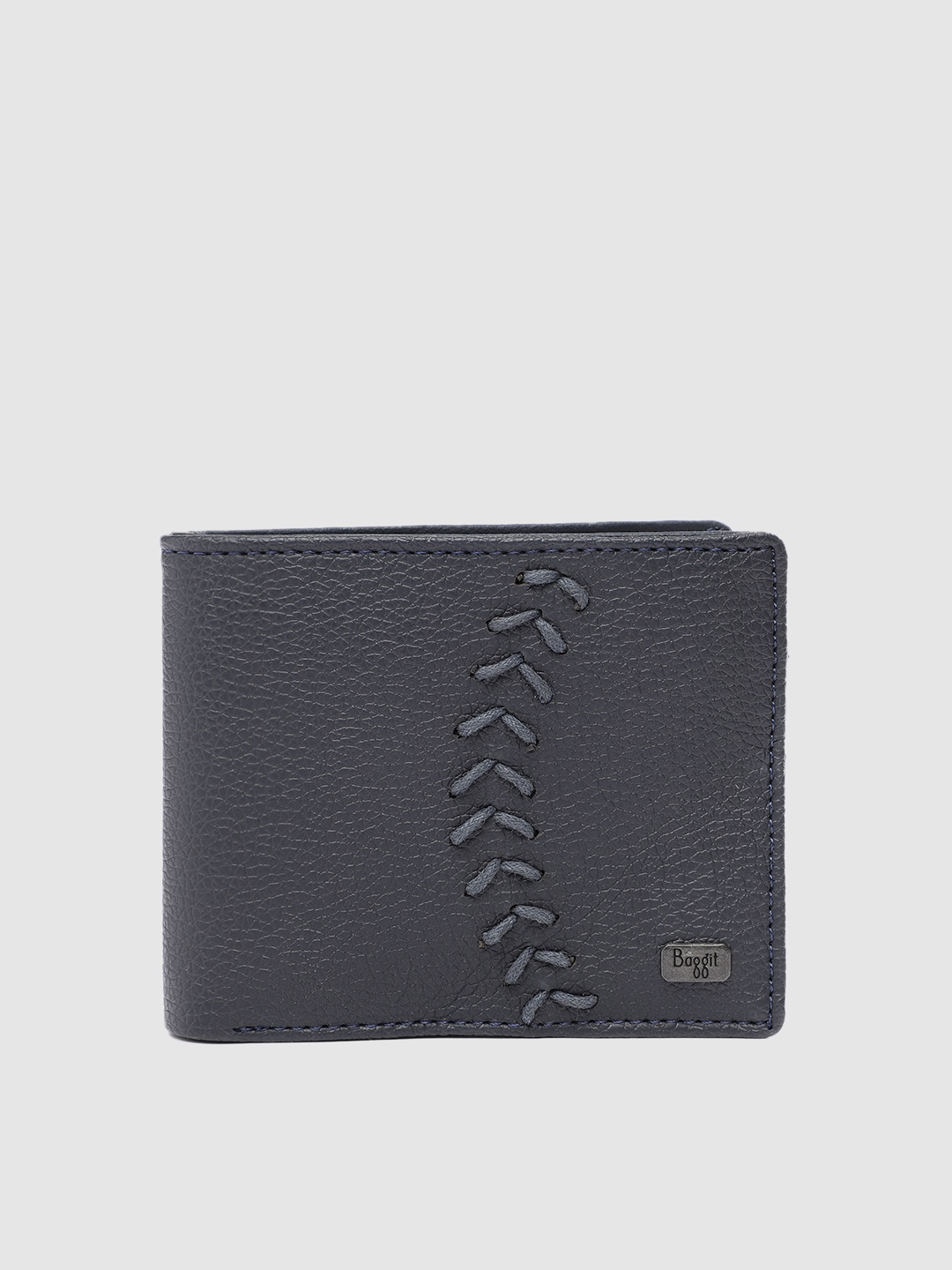 

Baggit Men Blue Embroidered Two Fold Wallet