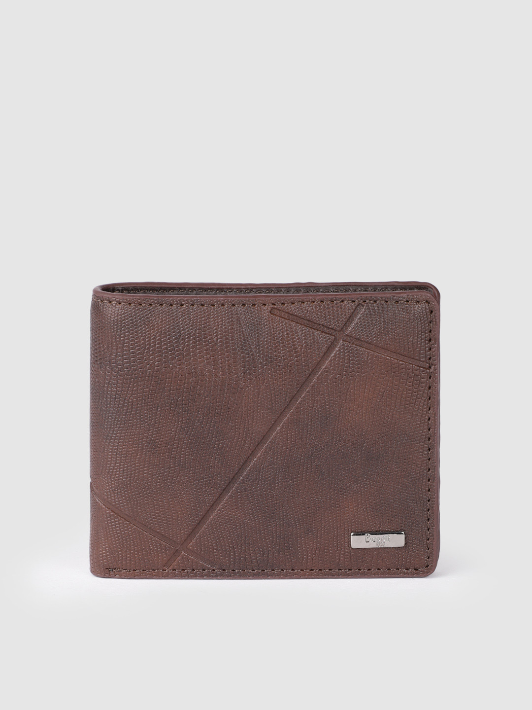 

Baggit Men Brown Textured PU Two Fold Wallet