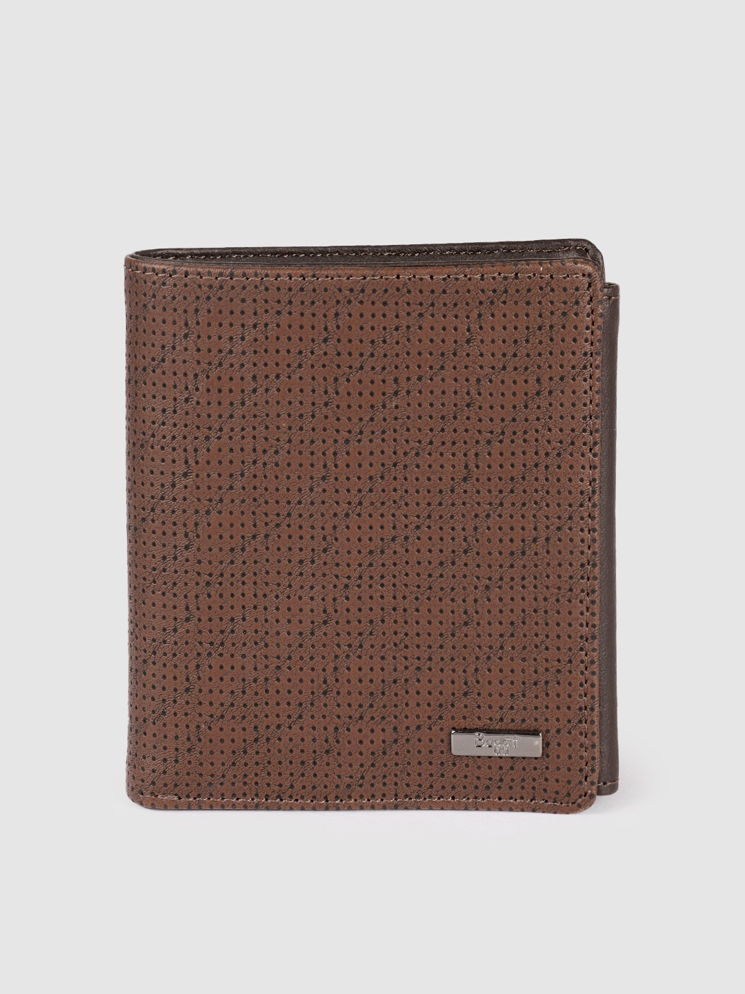 

Baggit Men Brown Textured Three Fold Wallet