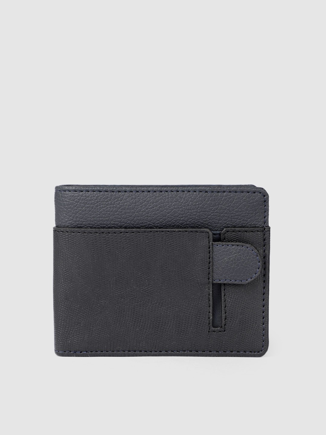 

Baggit Men Navy Blue Textured Two Fold Wallet