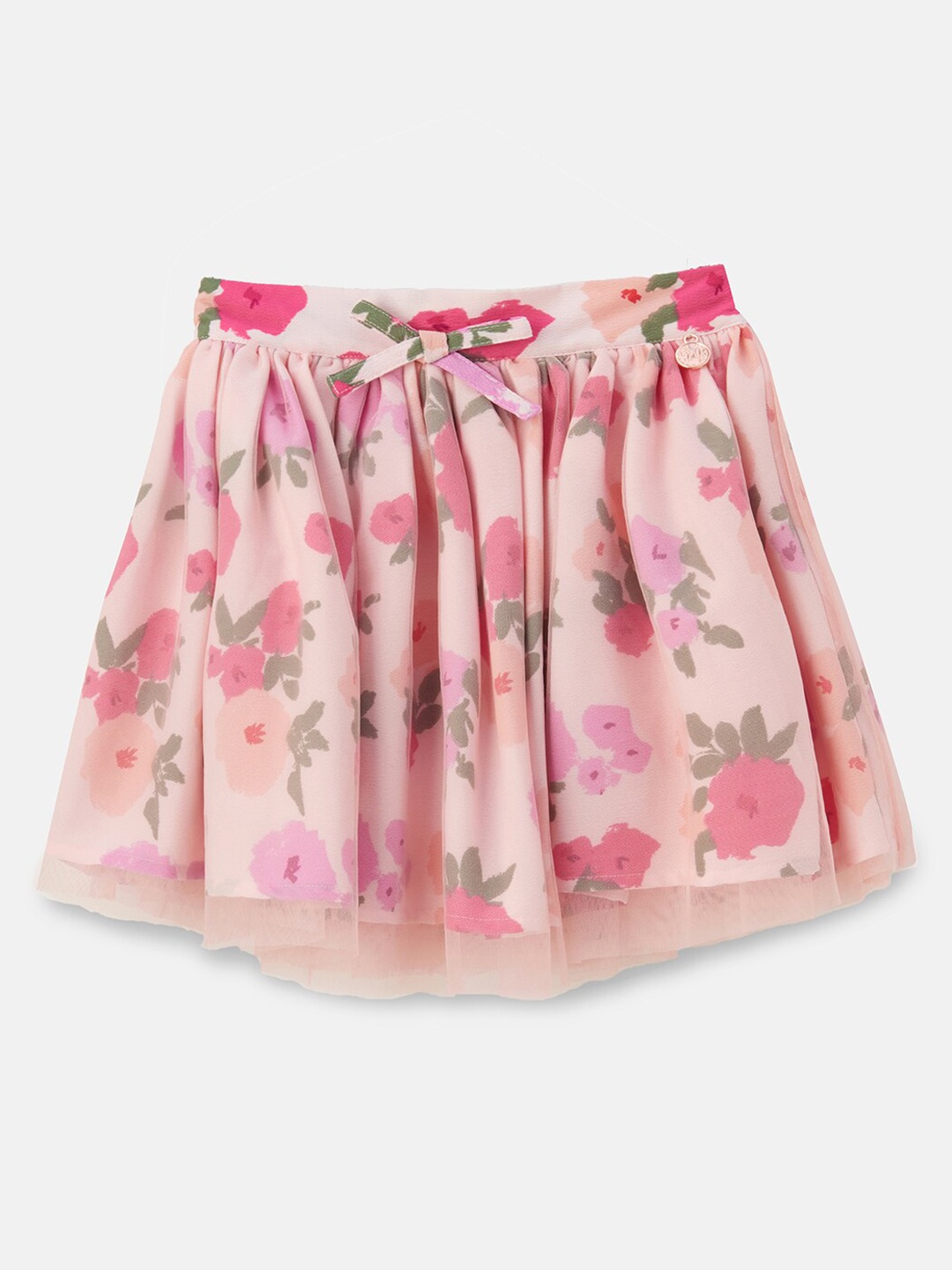 

Angel & Rocket Girls Pink Printed Mini-Length Flared Skirt