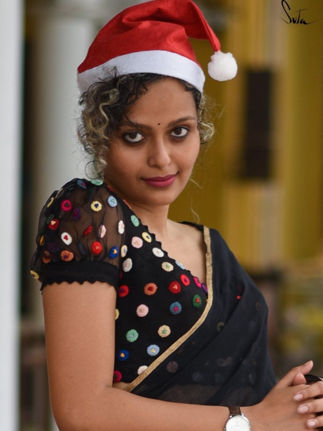 

Suta Women Black Organza Saree Blouse