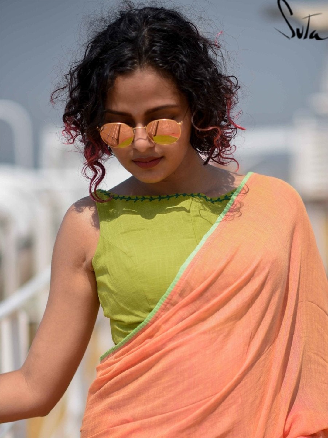 

Suta Women Green Embroidered Saree Blouse