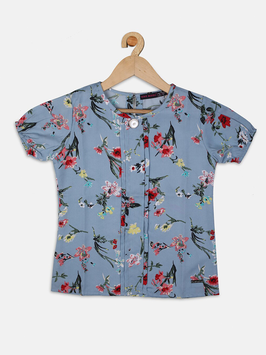 

Nins Moda Blue & Red Floral Print Top