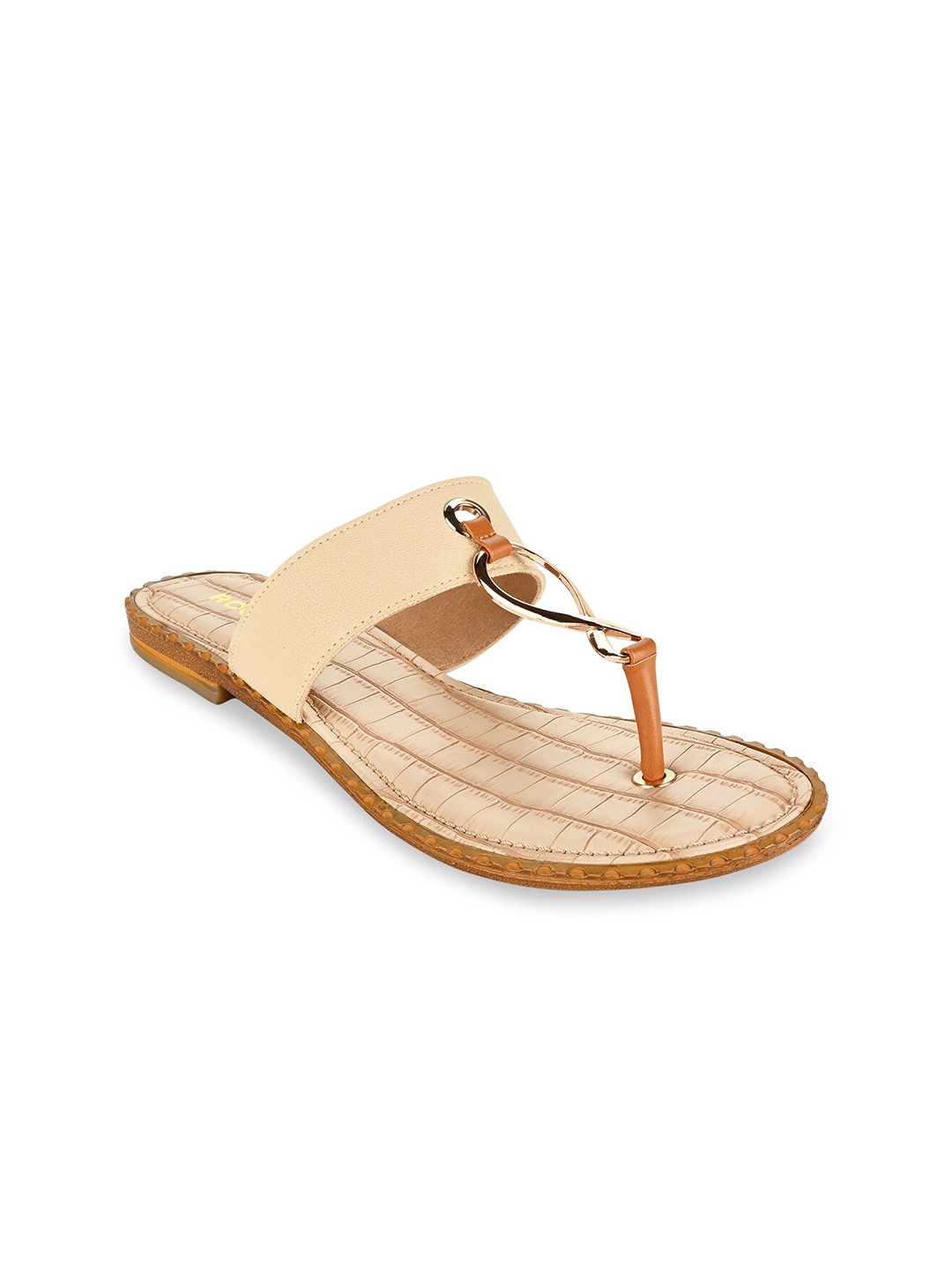 

Rocia Women Beige T-Strap Flats