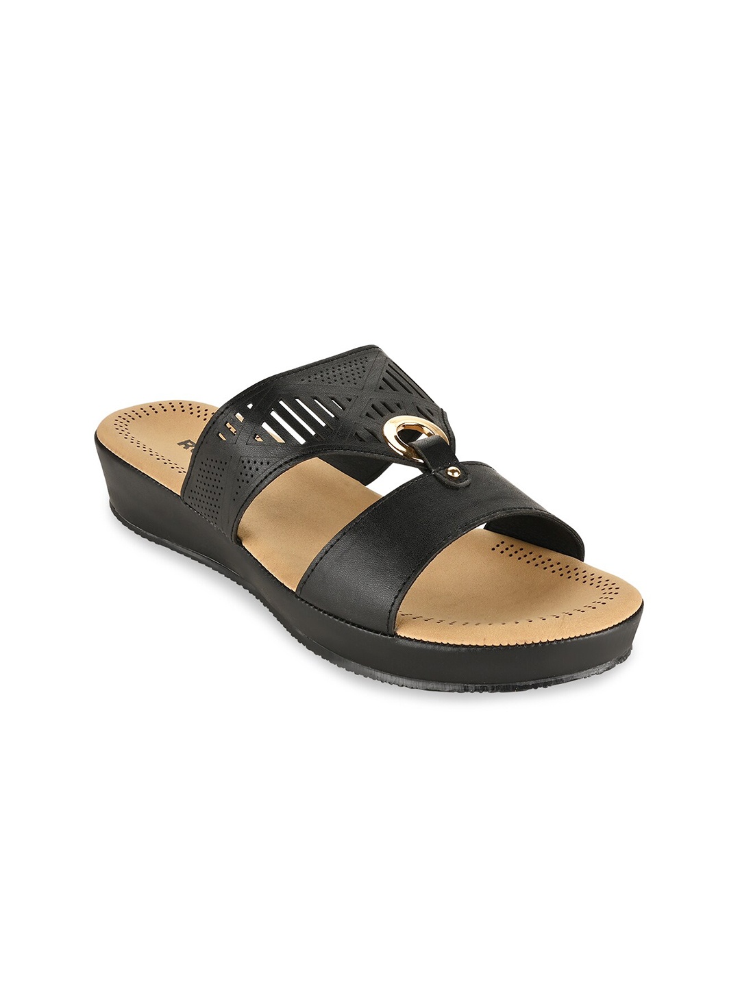 

Rocia Women Black Open Toe Flats