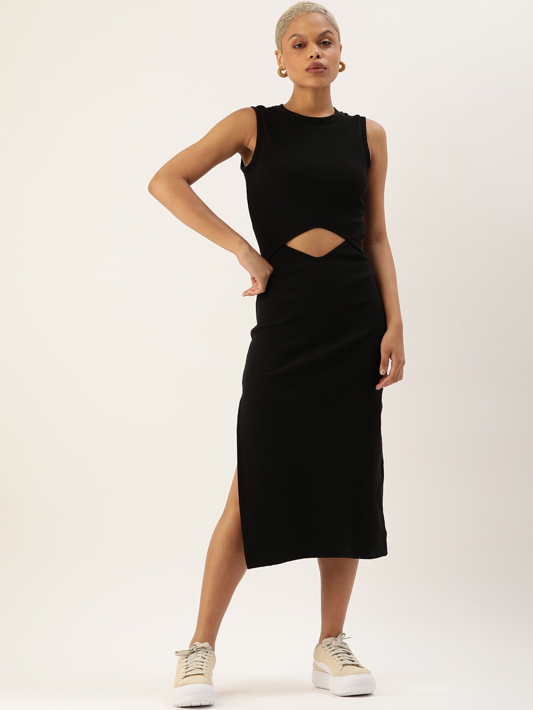 

FOREVER 21 Black Sheath Midi Dress