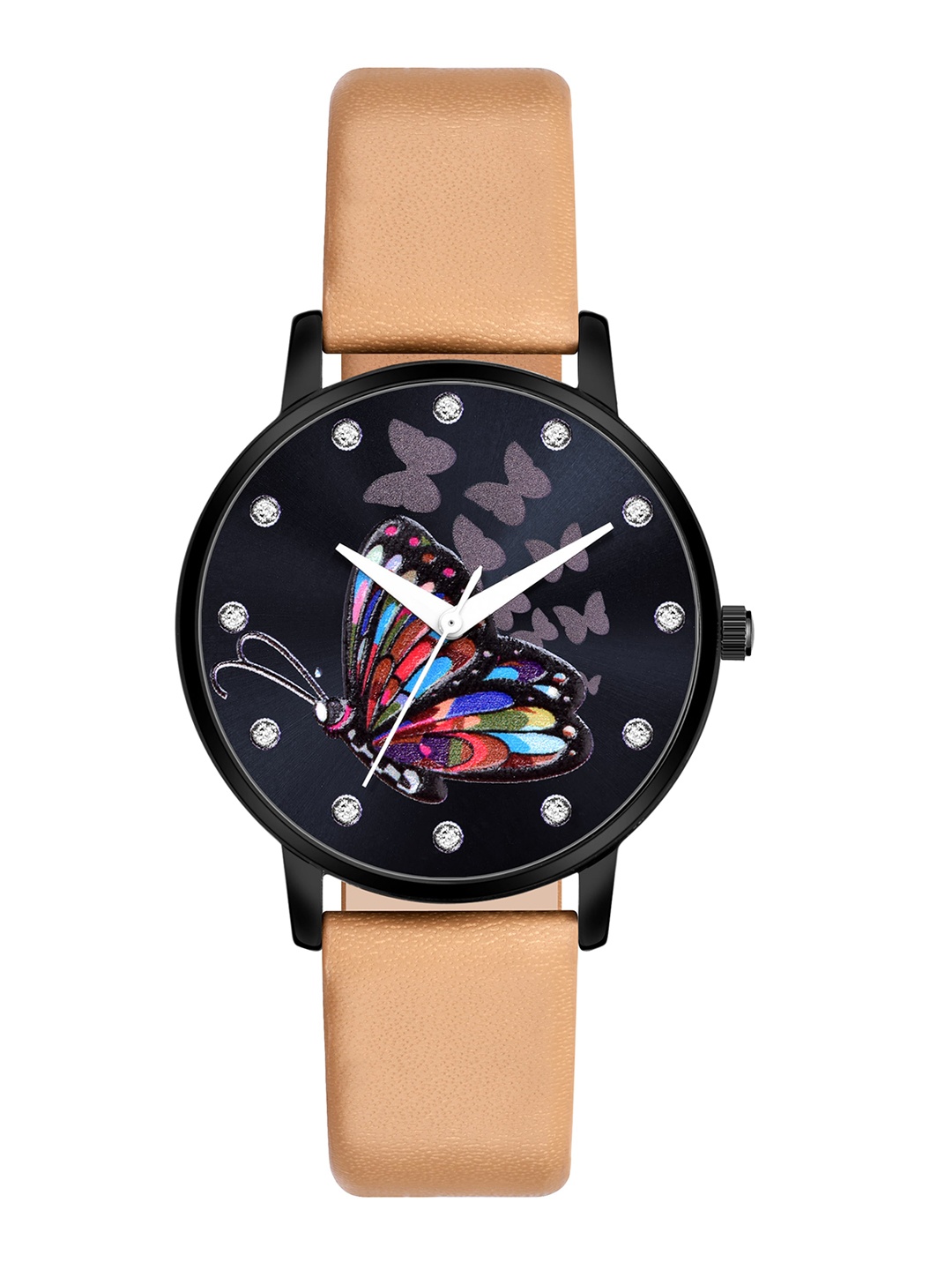 

PERCLUTION ENTERPRISE Women Black Printed Dial & Brown Straps Analogue Watch