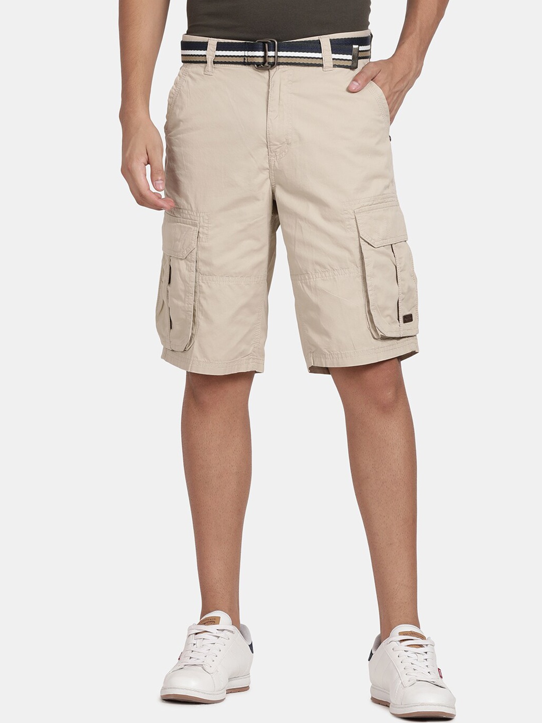

t-base Men Khaki Cargo Shorts