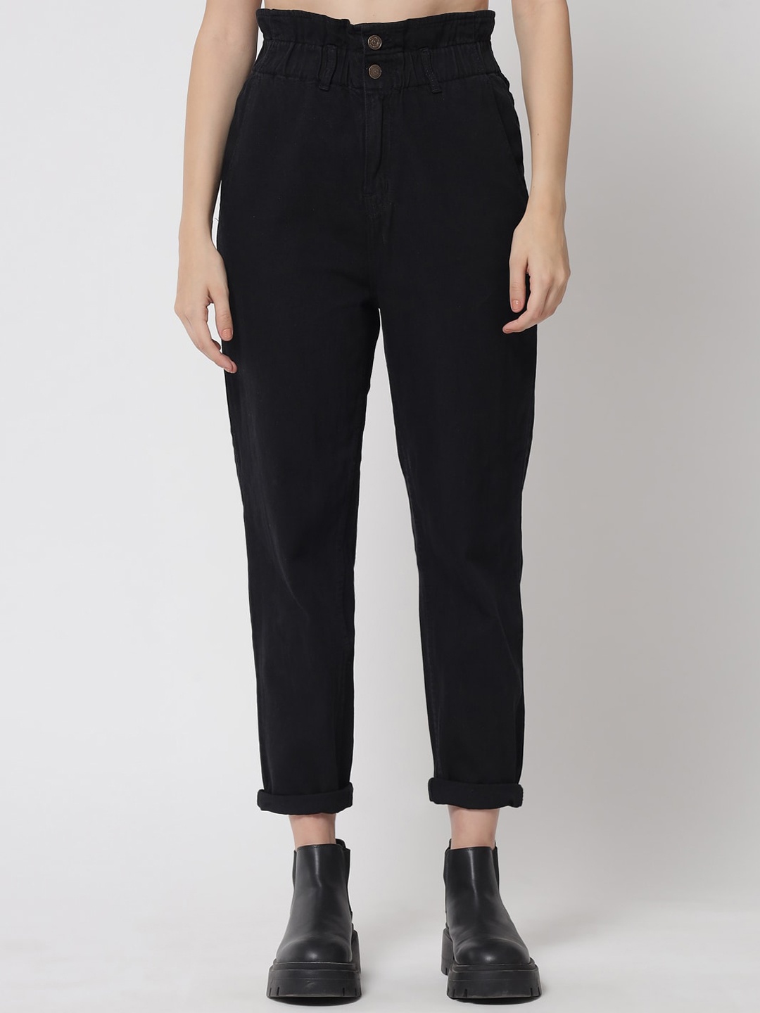 

Kotty Women Black Jean Relaxed Fit High-Rise Stretchable Jeans