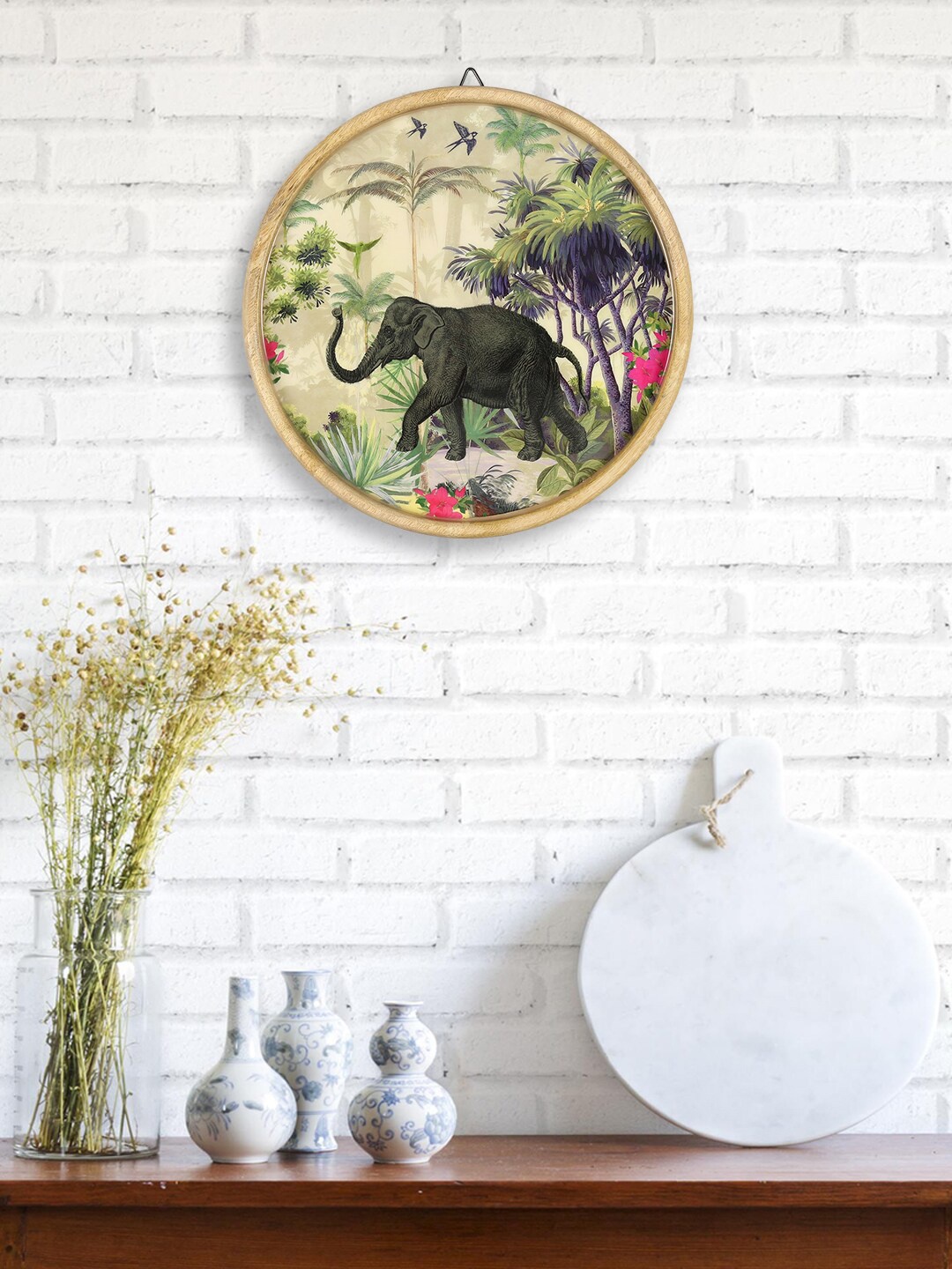 

India Circus by Krsnaa Mehta Beige Nature Printed Wall Decor Plate