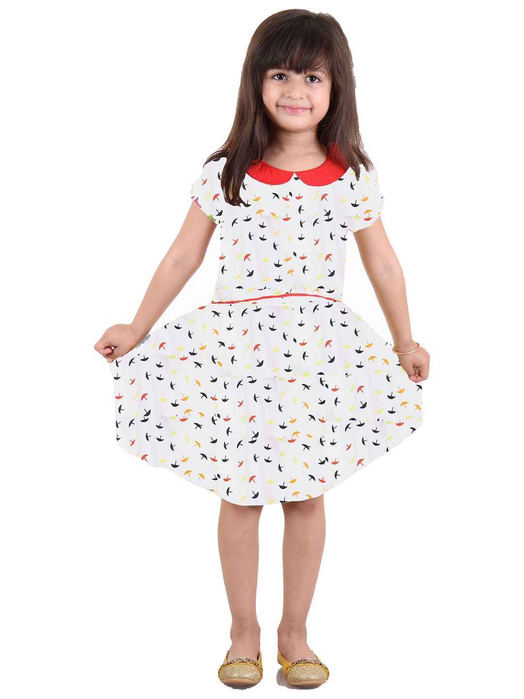 

Kids On Board Cream-Coloured Crepe Dress