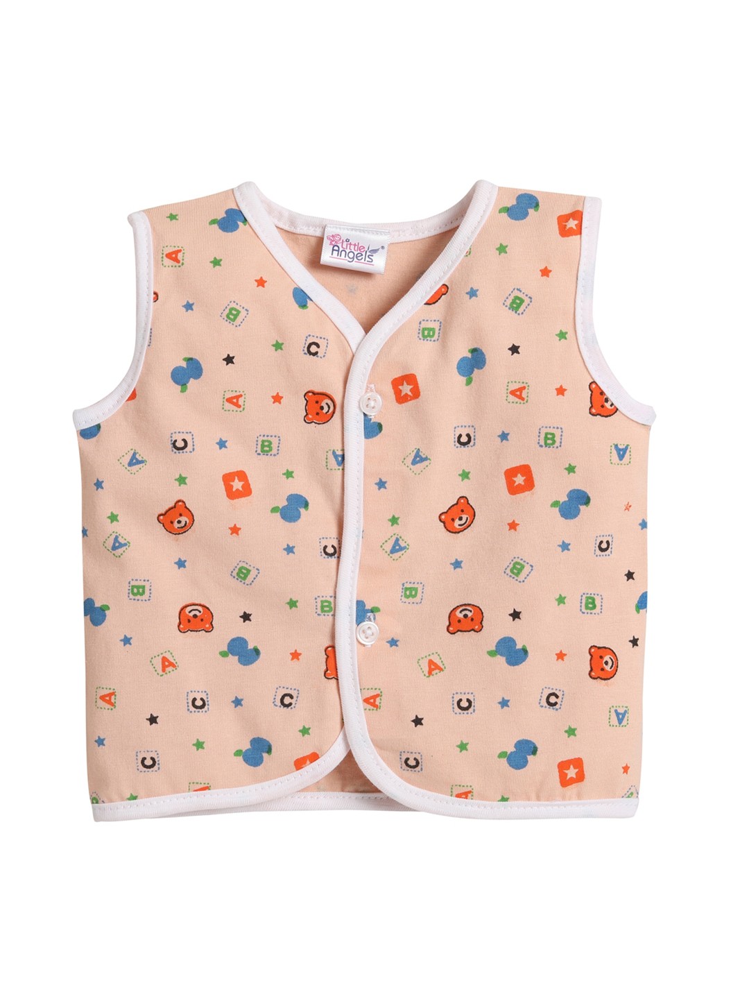 

Little Angels Infant Kids Peach Printed Innerwear Vests