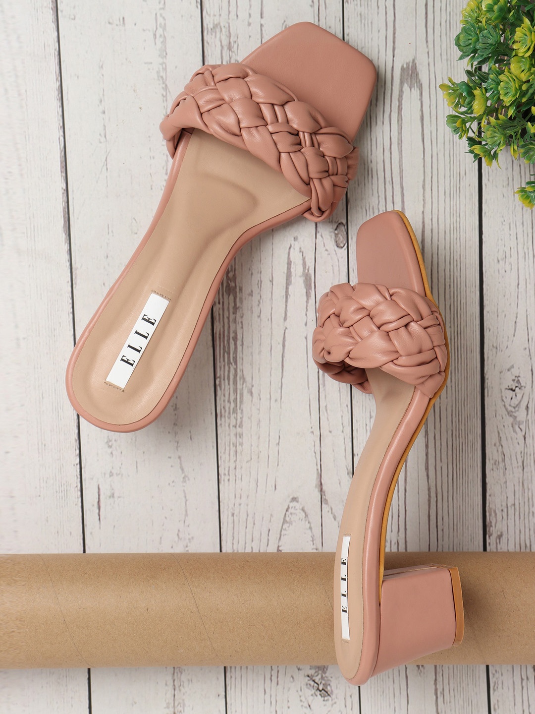 

ELLE Peach-Coloured Block Heels