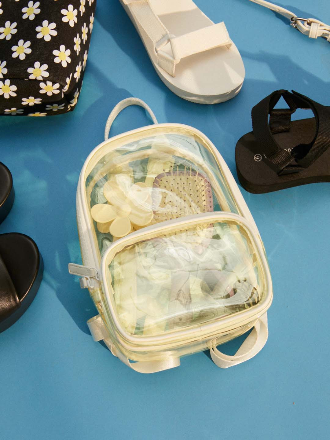 

FOREVER 21 Women White Transparent Mini Backpack