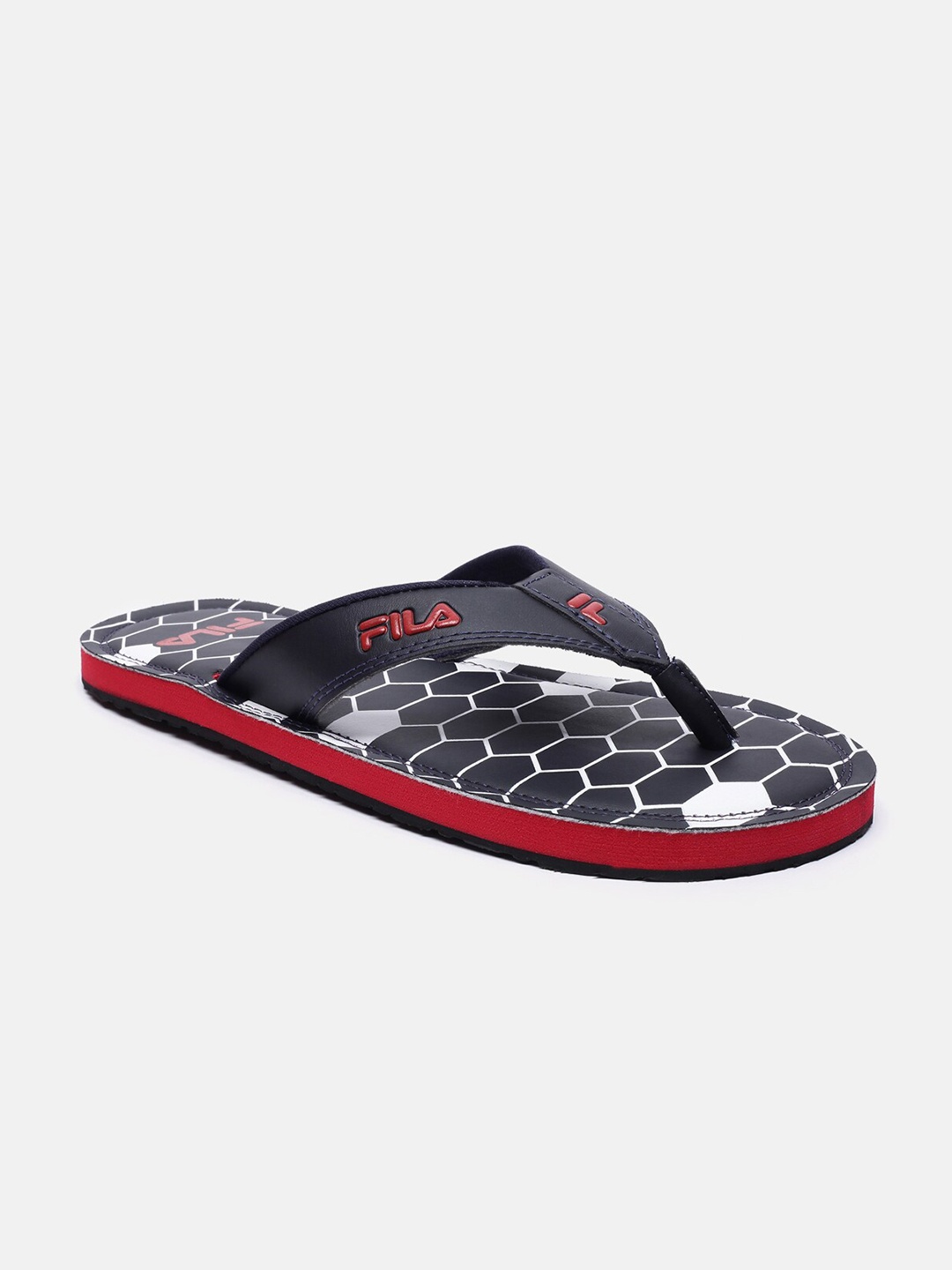 

FILA Men Blue & White Printed Rubber Thong Flip-Flops