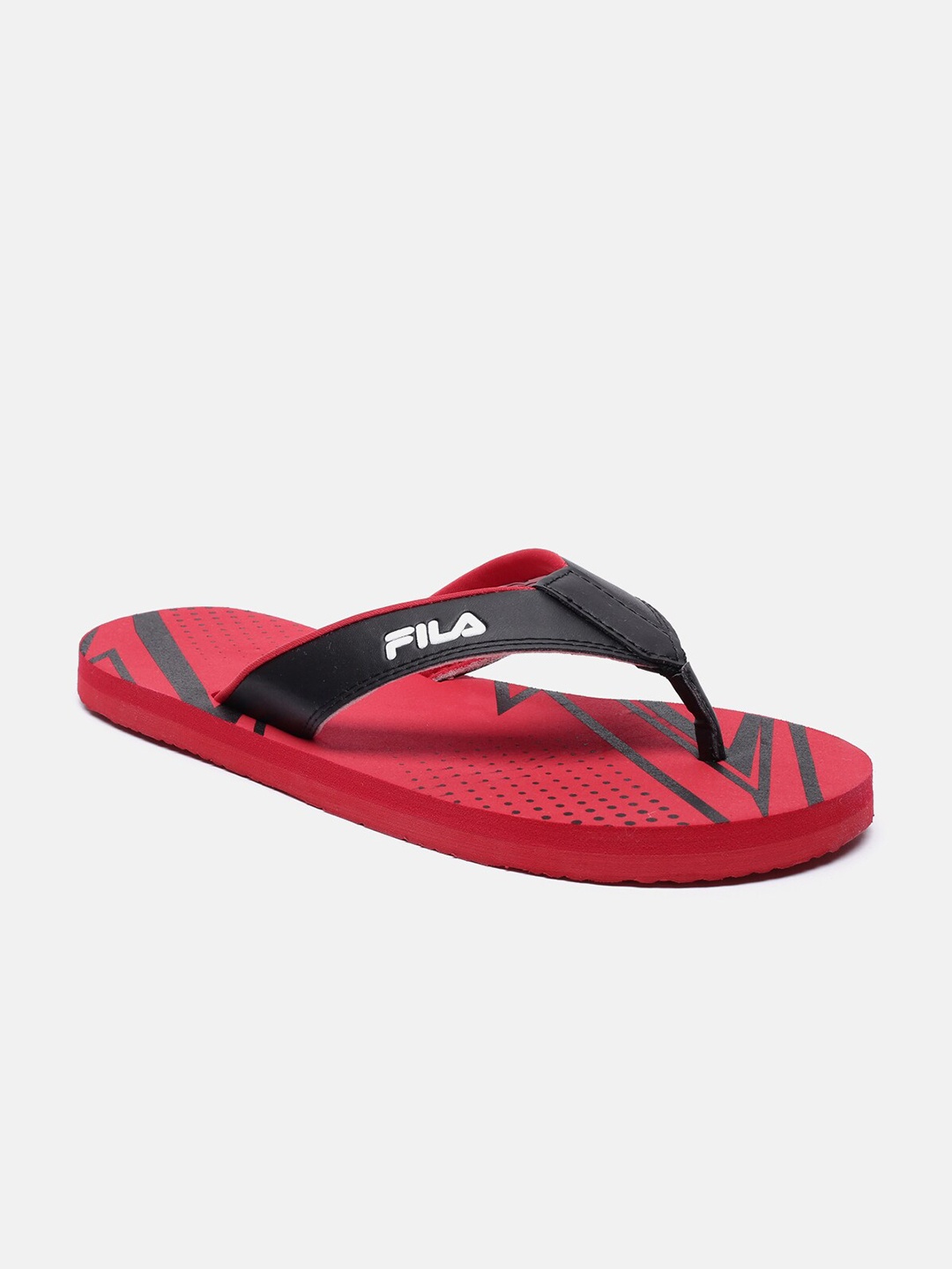 

FILA Men Black & Red Printed Rubber Thong Flip-Flops