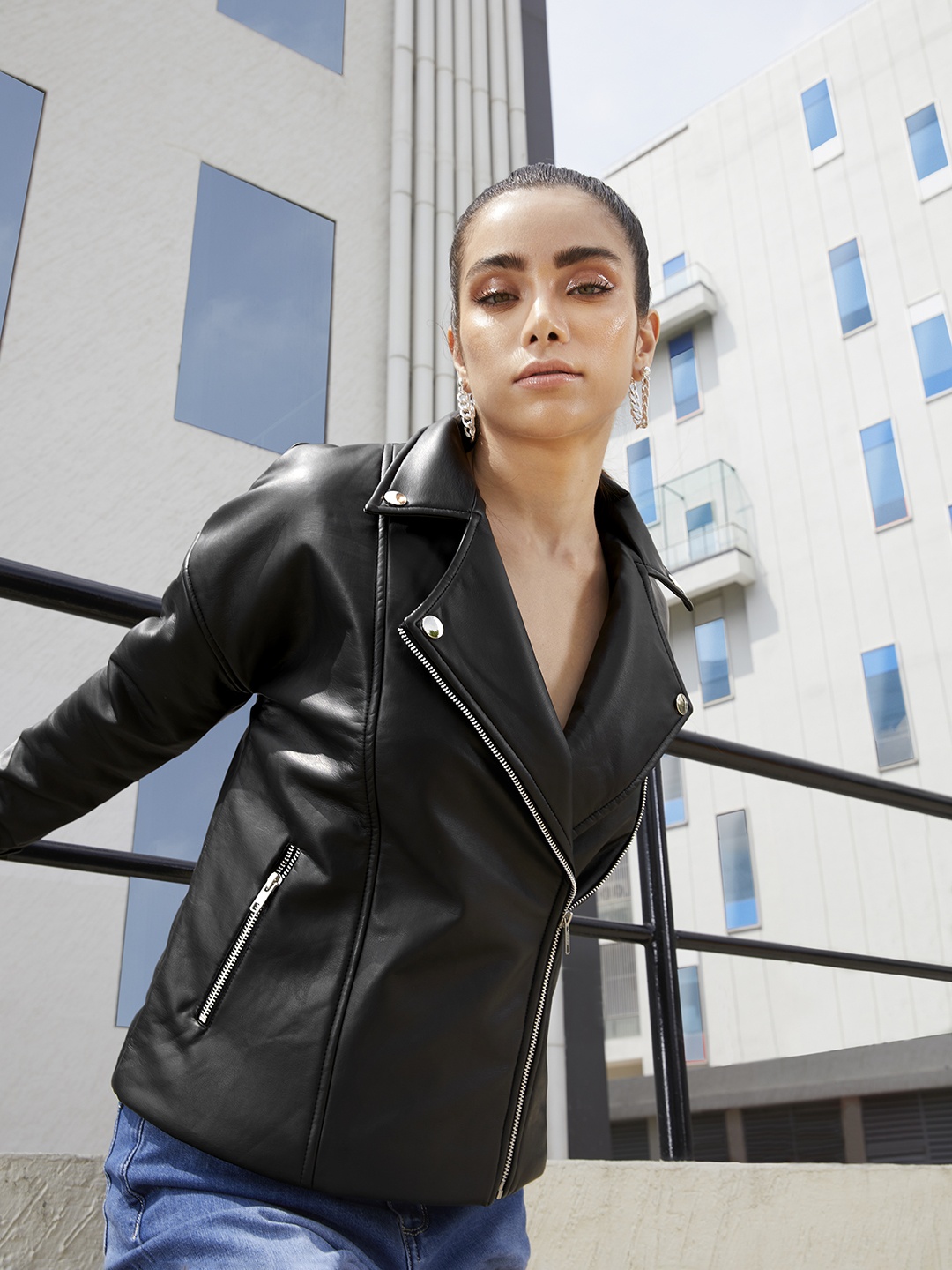

Chemistry Women Black Biker Jacket