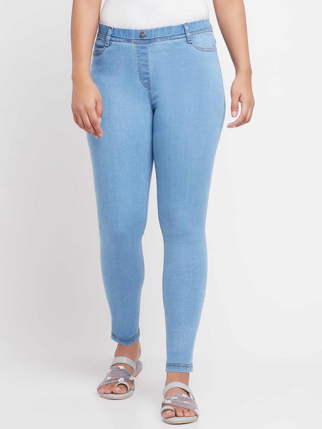 

elleven Women Blue Solid Denim Jeggings