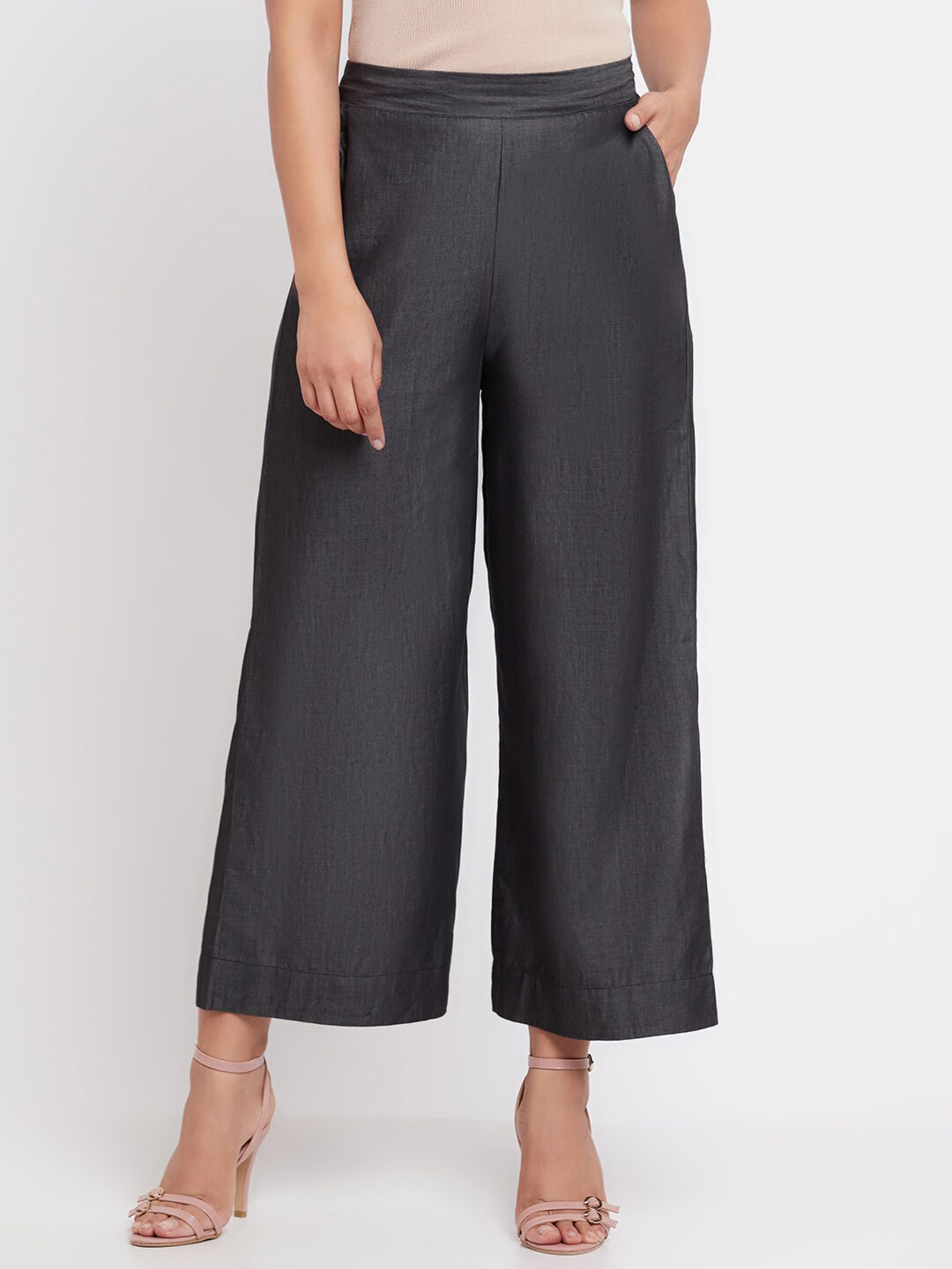 

elleven Women Black Solid Ethnic Palazzos