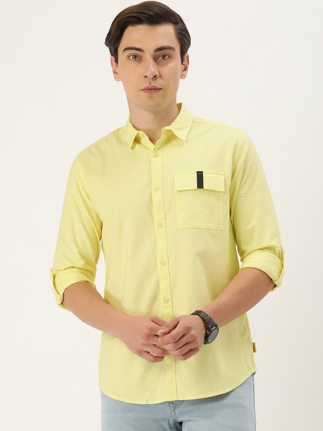 

FOREVER 21 Men Yellow Casual Shirt