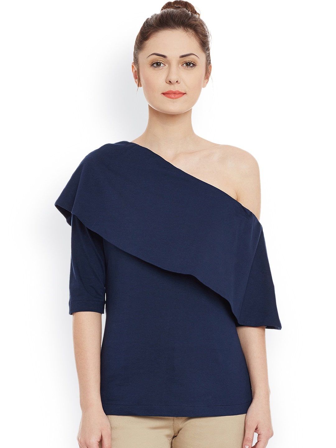 

Miss Chase Navy One-Shoulder Top, Navy blue
