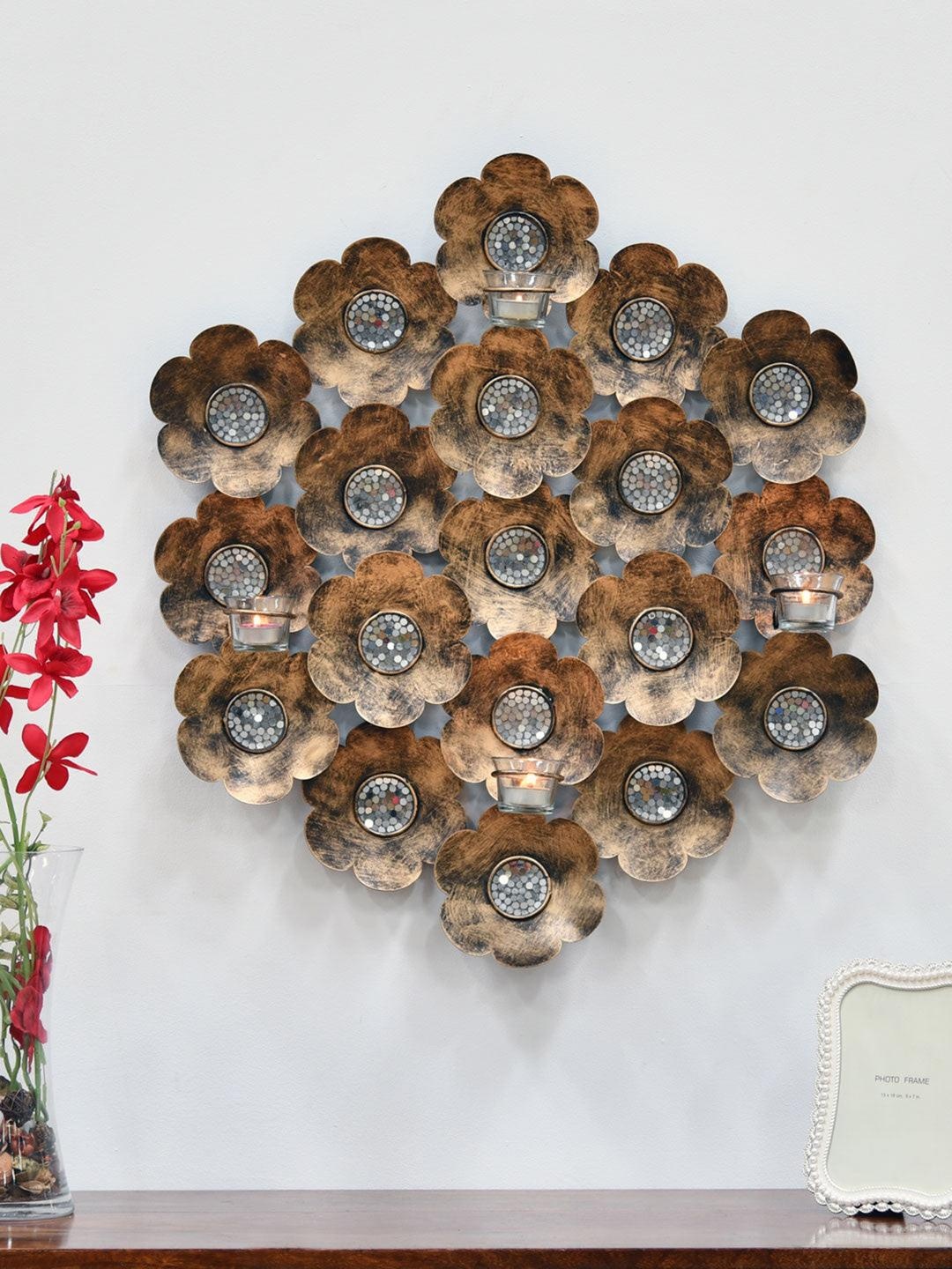 

Athome by Nilkamal Gold-Coloured Peacock Wall Decor