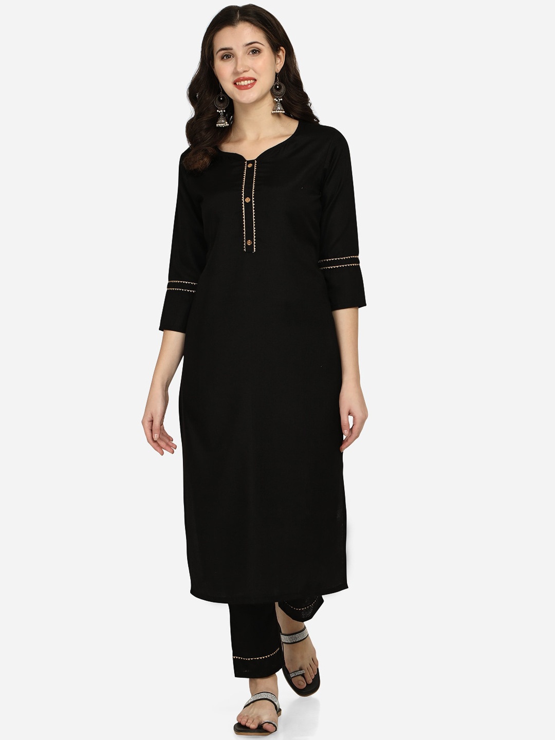 

Anaita Women Black Pure Cotton Kurta with Churidar