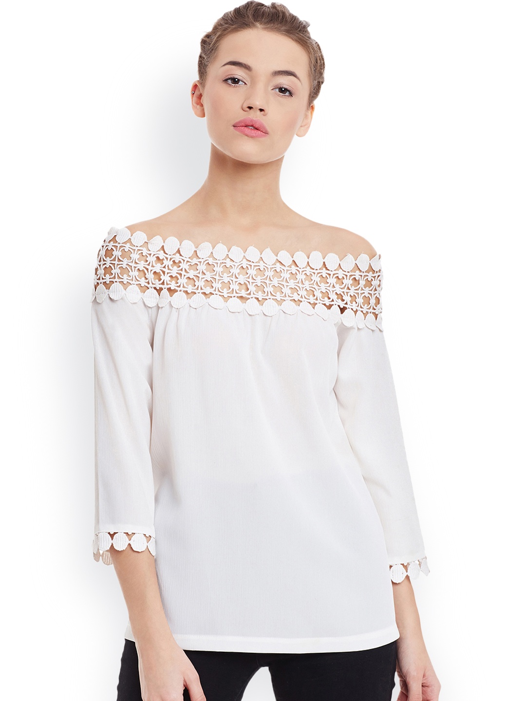 

Miss Chase White Bardot Top