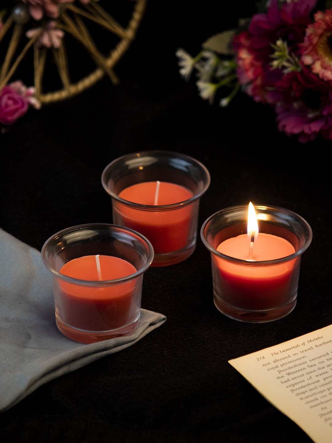 

MARKET99 Red Set Of 3 Solid Grapefruit Candles