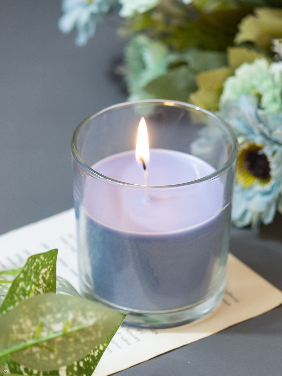 MARKET99 Blue Glass Blueberry Candle