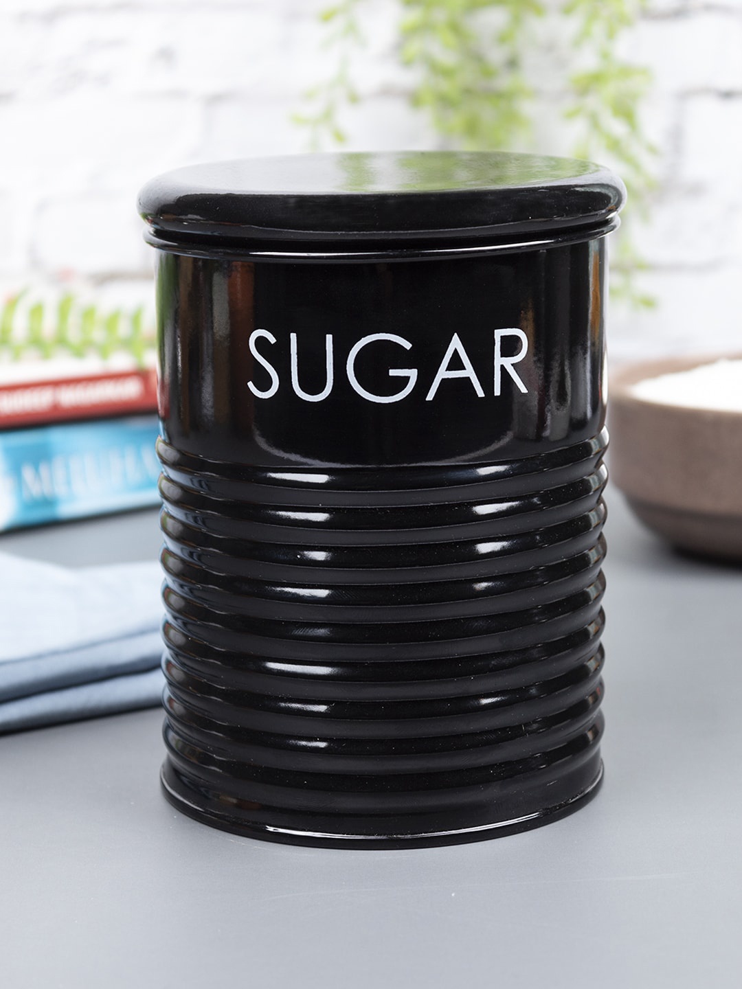 

MARKET99 Black Printed Sugar Jar 900ml