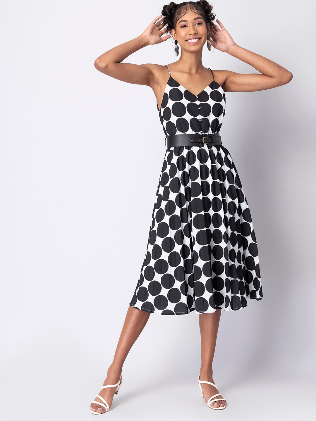 

FabAlley Black Crepe Midi Dress