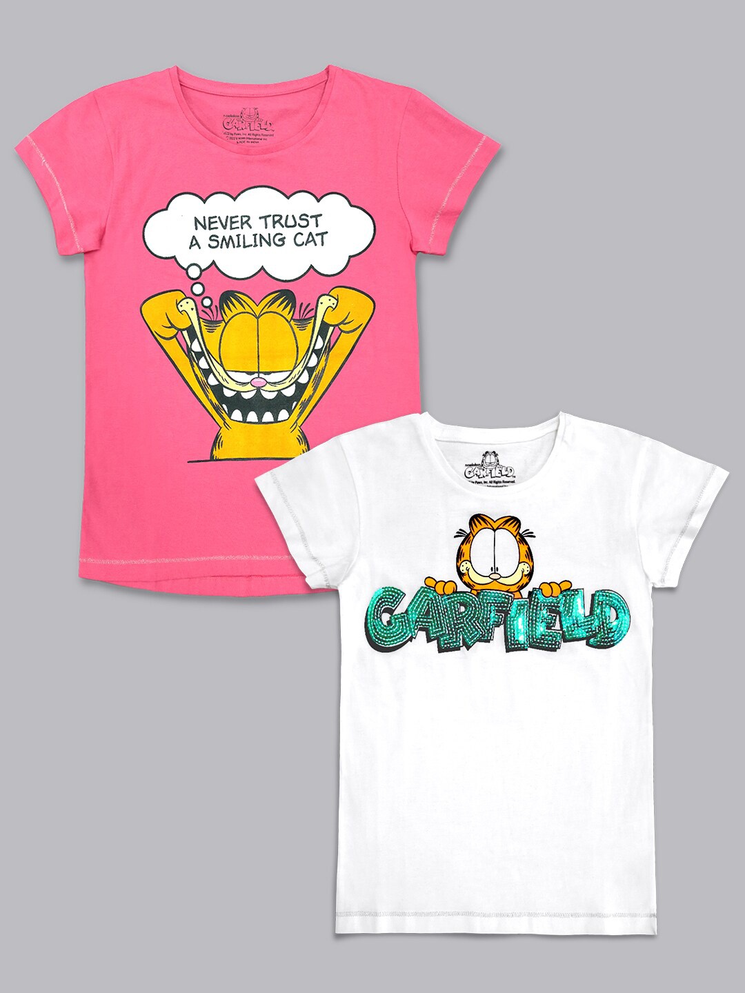 

Kids Ville Boys Multicoloured 2 Garfield Printed Applique T-shirt, Multi